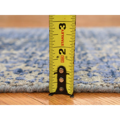 Modern and Contemporary Wool Hand Knotted Rug Blue No Border 2.1X3.0 -O078101