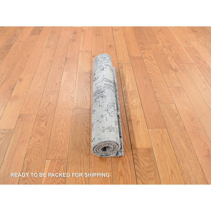 Modern and Contemporary Wool & Silk Hand Knotted Rug Ivory No Border 2.1X3.0 -O078102