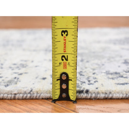 Modern and Contemporary Wool & Silk Hand Knotted Rug Ivory No Border 2.1X3.0 -O078102