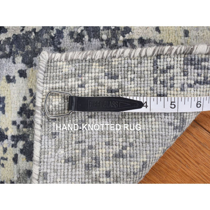 Modern and Contemporary Wool & Silk Hand Knotted Rug Ivory No Border 2.1X3.0 -O078102