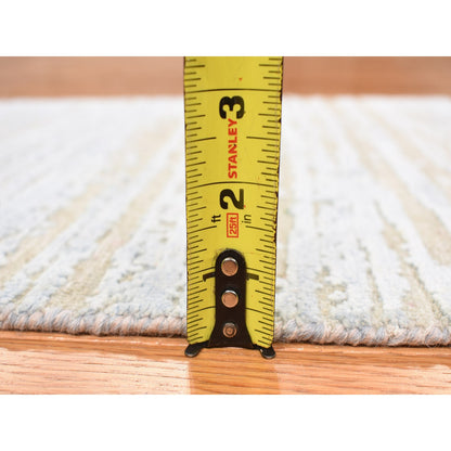 Modern and Contemporary Wool & Silk Hand Knotted Rug Blue No Border 2.0X3.0 -O078106