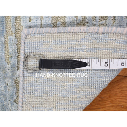 Modern and Contemporary Wool & Silk Hand Knotted Rug Blue No Border 2.0X3.0 -O078106