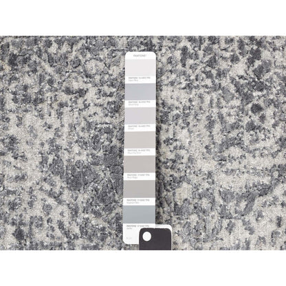 Transitional Wool & Silk Hand Knotted Rug Grey No Border 2.1X3.1 -O078107