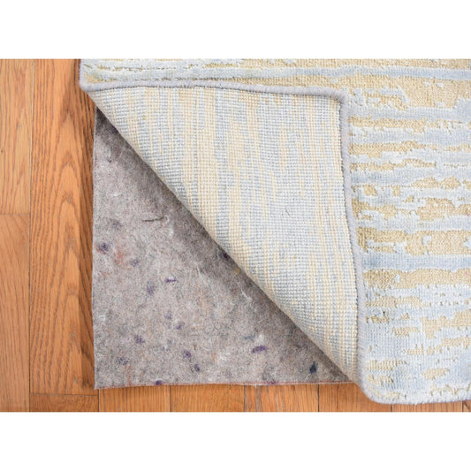 Modern and Contemporary Wool & Silk Hand Knotted Rug Blue No Border 2.0X3.0 -O078108