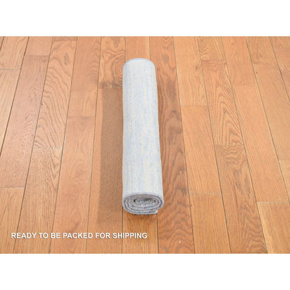 Modern and Contemporary Wool & Silk Hand Knotted Rug Blue No Border 2.0X3.0 -O078108