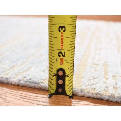 Modern and Contemporary Wool & Silk Hand Knotted Rug Blue No Border 2.0X3.0 -O078108