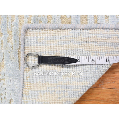 Modern and Contemporary Wool & Silk Hand Knotted Rug Blue No Border 2.0X3.0 -O078108