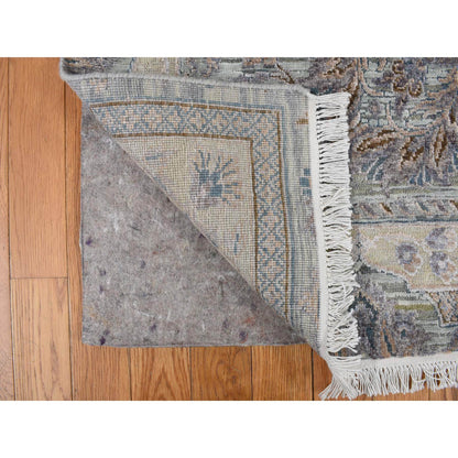 Oushak And Peshawar Wool & Silk Hand Knotted Rug Green Laurel Green 6.0X9.1 -O078110