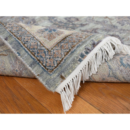 Oushak And Peshawar Wool & Silk Hand Knotted Rug Green Laurel Green 6.0X9.1 -O078110