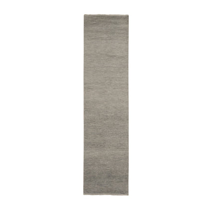 Modern and Contemporary Wool Hand Knotted Rug Grey No Border 2.6X9.10 -O078114