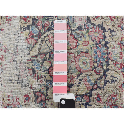 Overdyed & Vintage Wool Hand Knotted Rug Blue No Border 1.5X1.6 -O078121