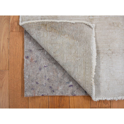 Overdyed & Vintage Wool Hand Knotted Rug Brown No Border 1.10X3.10 -O078130