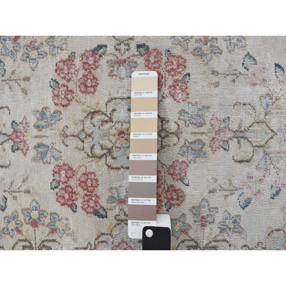 Overdyed & Vintage Wool Hand Knotted Rug Ivory No Border 1.9X3.10 -O078137