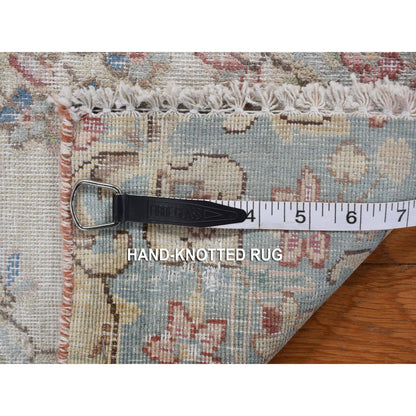 Overdyed & Vintage Wool Hand Knotted Rug Ivory No Border 1.9X3.10 -O078137