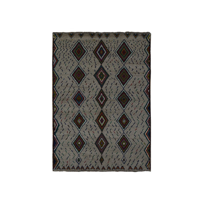 Tribal & Geometric Wool Hand Knotted Rug Brown No Border 3.10X5.8 -O078141