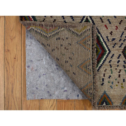 Tribal & Geometric Wool Hand Knotted Rug Brown No Border 3.10X5.8 -O078141