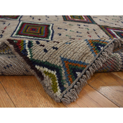 Tribal & Geometric Wool Hand Knotted Rug Brown No Border 3.10X5.8 -O078141