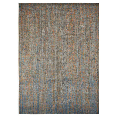 Modern and Contemporary Wool & Silk Hand Knotted Rug Blue No Border 8.10X12.2 -O078142