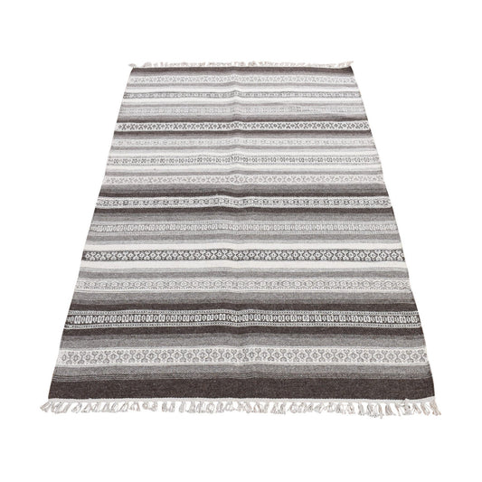 Flat Weave Wool Hand Woven Rug Grey No Border 3.0X5.2 -O078143