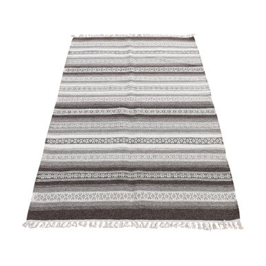 Flat Weave Wool Hand Woven Rug Grey No Border 3.0X5.2 -O078143