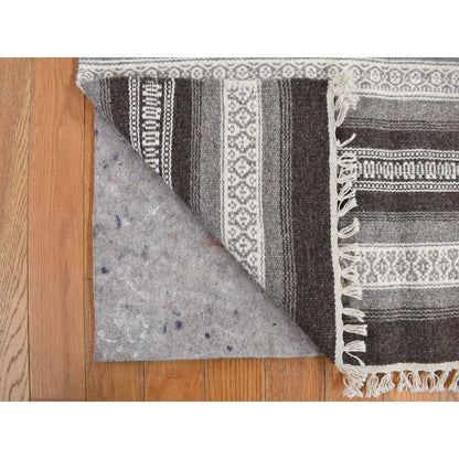Flat Weave Wool Hand Woven Rug Grey No Border 3.0X5.2 -O078143