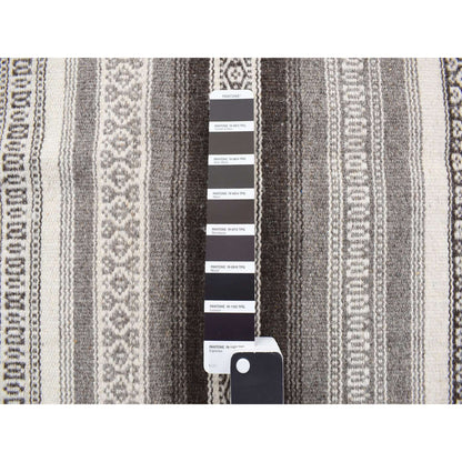 Flat Weave Wool Hand Woven Rug Grey No Border 3.0X5.2 -O078143