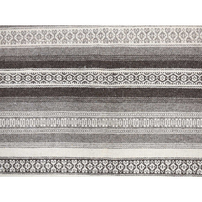 Flat Weave Wool Hand Woven Rug Grey No Border 3.0X5.2 -O078143