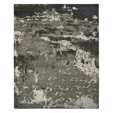Modern and Contemporary Wool & Silk Hand Knotted Rug Grey No Border 8.0X9.10 -O078144