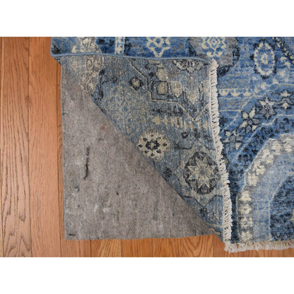 Mamluk Silk Hand Knotted Rug Blue No Border 9.0X12.4 -O078147