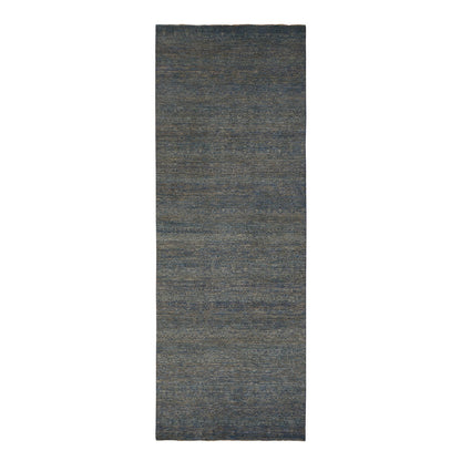 Modern and Contemporary Wool Hand Knotted Rug Blue No Border 5.0X14.0 -O078148