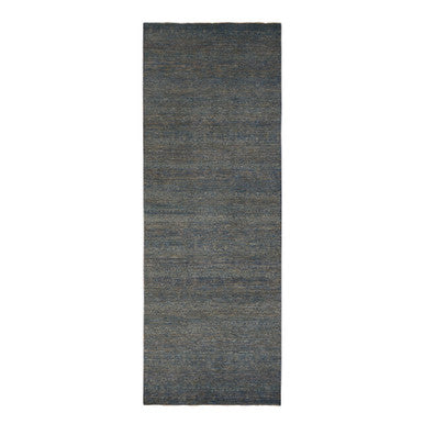 Modern and Contemporary Wool Hand Knotted Rug Blue No Border 5.0X14.0 -O078148