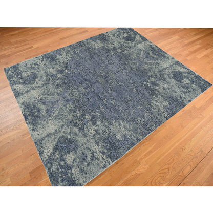 Modern and Contemporary Wool & Silk Hand Knotted Rug Purple No Border 8.0X9.8 -O078150