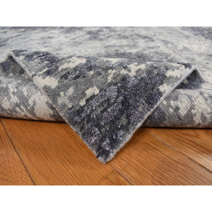 Modern and Contemporary Wool & Silk Hand Knotted Rug Purple No Border 8.0X9.8 -O078150