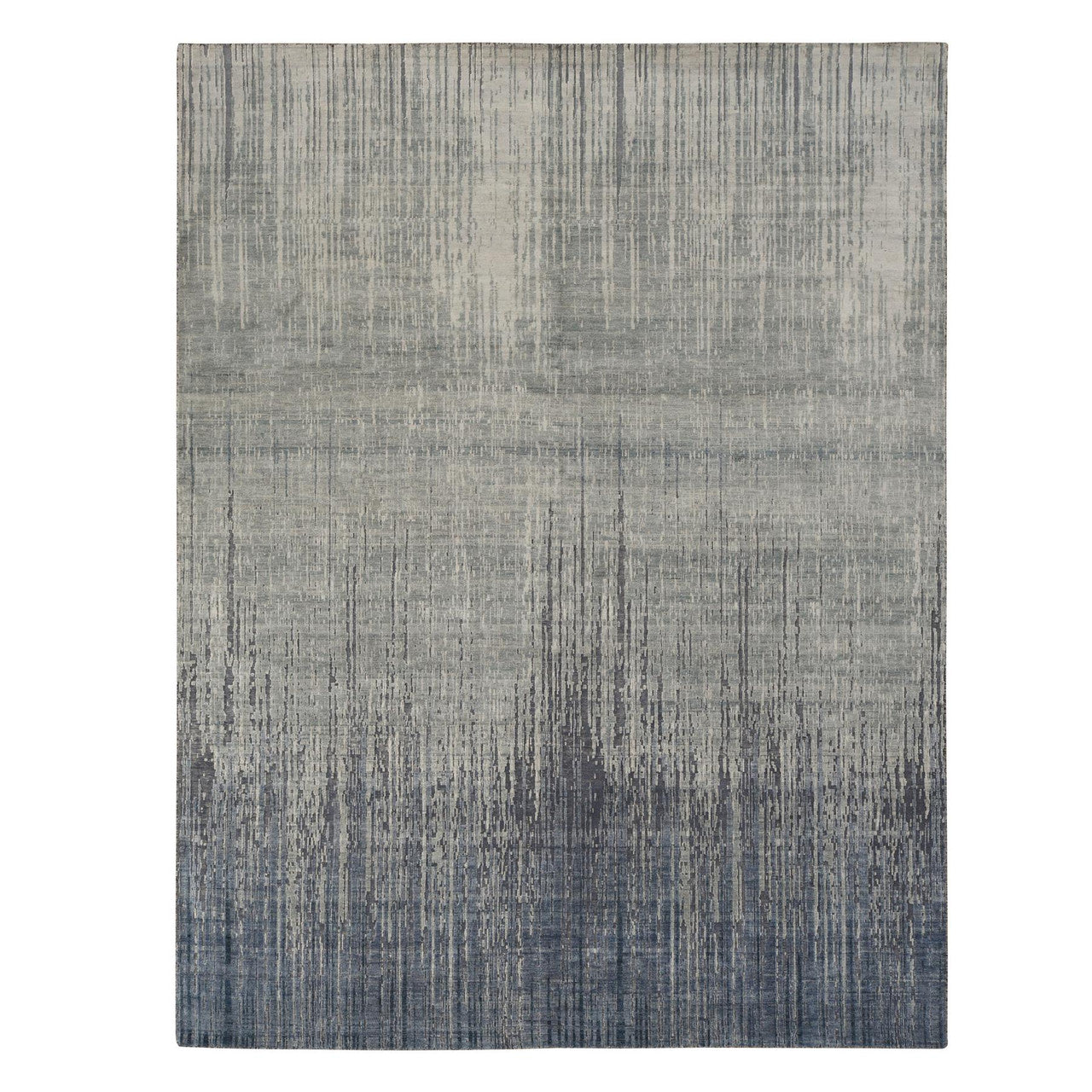 Gray 8'0" x 10'4" Modern and Contemporary Hand knotted Wool/Silk Rug - Sku: O078155