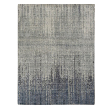 Modern and Contemporary Wool & Silk Hand Knotted Rug Grey No Border 8.0X10.4 -O078155