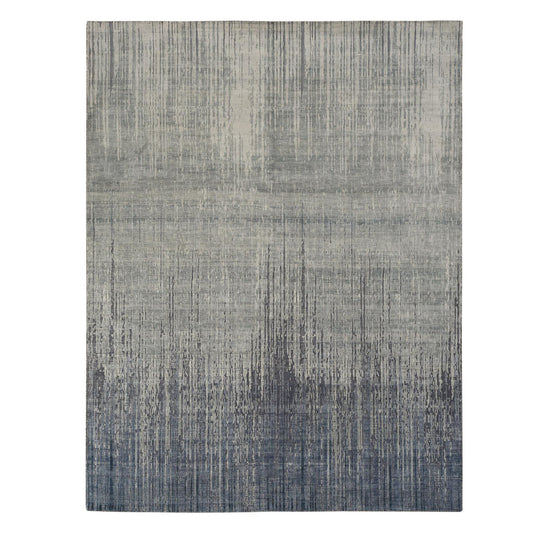 Modern and Contemporary Wool & Silk Hand Knotted Rug Grey No Border 8.0X10.4 -O078155