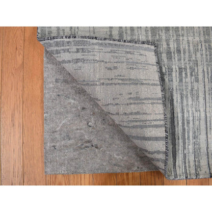 Modern and Contemporary Wool & Silk Hand Knotted Rug Grey No Border 8.0X10.4 -O078155