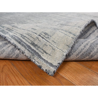 Modern and Contemporary Wool & Silk Hand Knotted Rug Grey No Border 8.0X10.4 -O078155