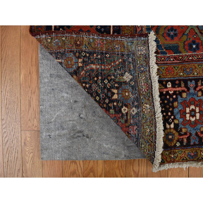 Antique Wool Hand Knotted Rug Red Blue 8.3X11.9 -O078162