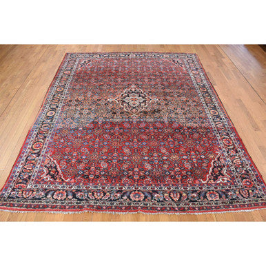 Tribal & Geometric Wool Hand Knotted Rug Red Blue 8.5X11.3 -O078163