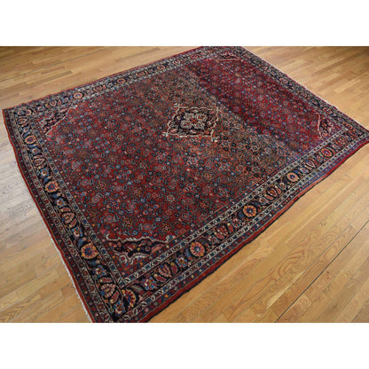 Tribal & Geometric Wool Hand Knotted Rug Red Blue 8.5X11.3 -O078163