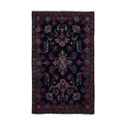 Antique Wool Hand Knotted Rug Blue Blue 2.10X3.10 -O078164