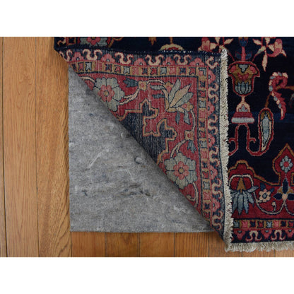 Antique Wool Hand Knotted Rug Blue Blue 2.10X3.10 -O078164