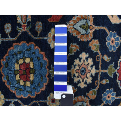 Antique Wool Hand Knotted Rug Blue Red 3.1X4.7 -O078170