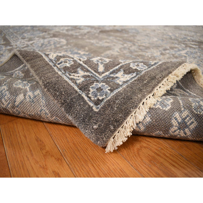 Modern and Contemporary Wool & Silk Hand Knotted Rug Brown No Border 9.1X11.10 -O078176