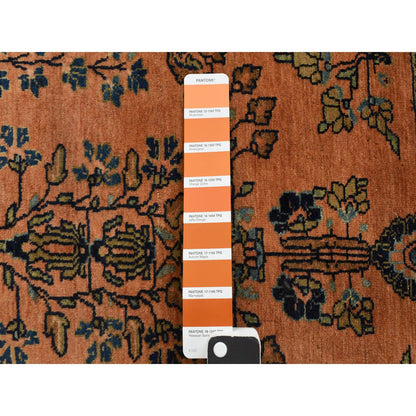 Antique Wool Hand Knotted Rug Red Blue 1.10X2.8 -O078186