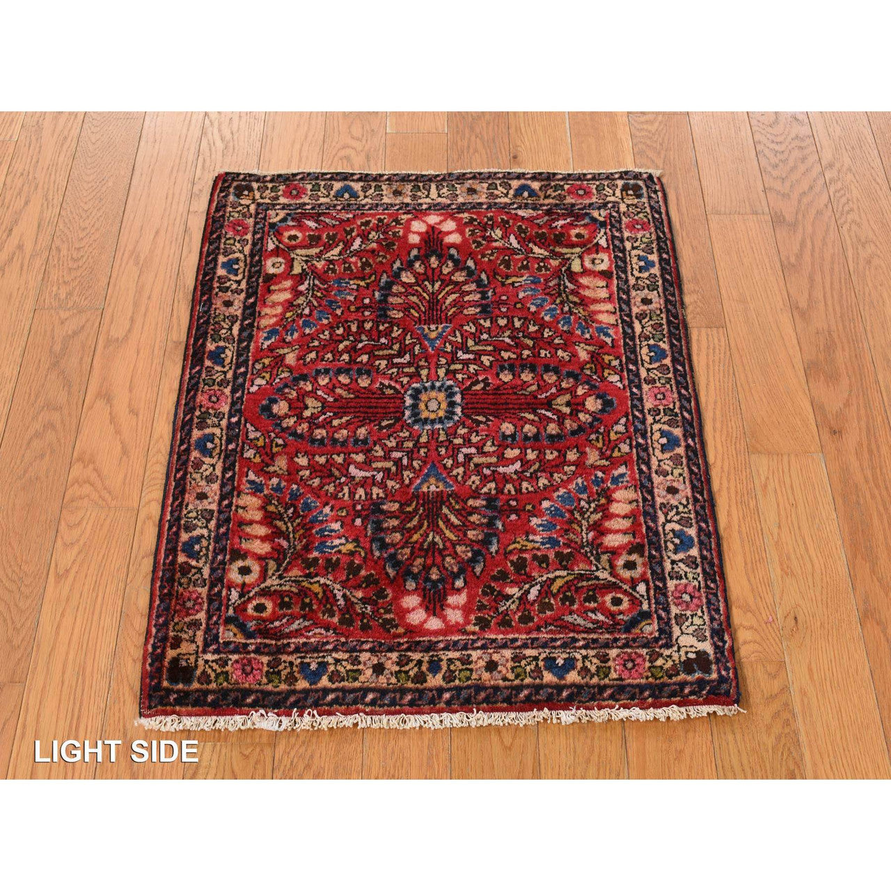 Antique Wool Hand Knotted Rug Red Beige 2.0X2.6 -O078187
