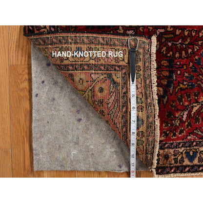 Antique Wool Hand Knotted Rug Red Beige 2.0X2.6 -O078187
