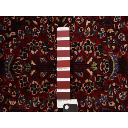 Antique Wool Hand Knotted Rug Red Blue 1.10X2.6 -O078188