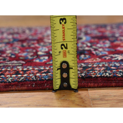 Antique Wool Hand Knotted Rug Red Blue 1.10X2.6 -O078188
